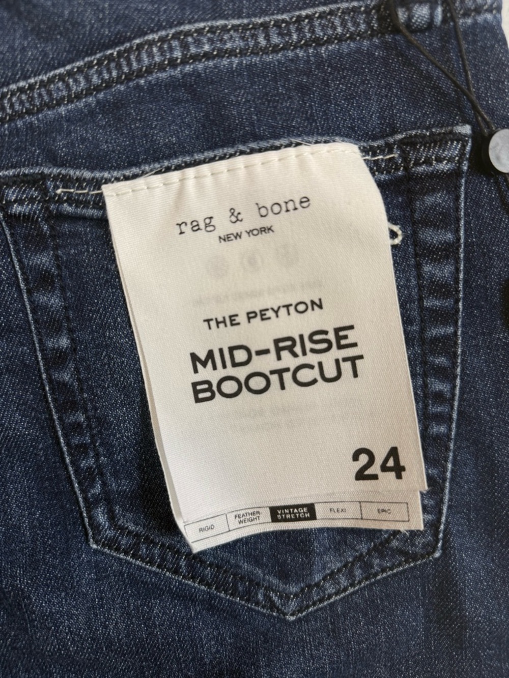 Rag & Bone The Peyton Mid Rise Bootcut Jeans Dark Wash Stretch Denim NWT Size 24 - Picture 7 of 9